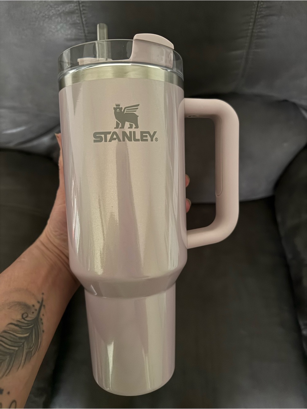 Stanley Blush Pink Travel Mug with Handle